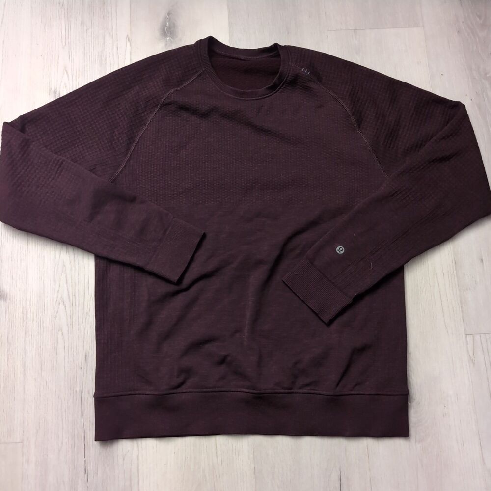 Lululemon Engineered Warmth Crewneck Sweater Mens Burgundy